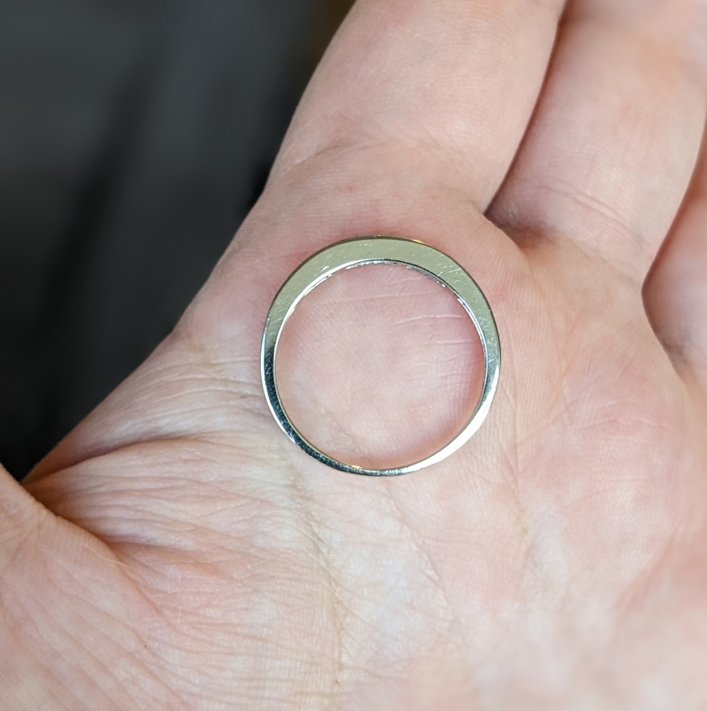 10K White Gold Diamond Channel Set Half Eternity Ring - Picture 12 of 15